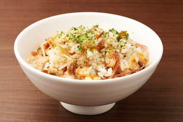 あさりとミョウガのご飯