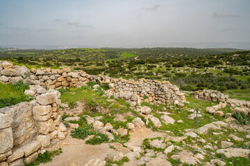 Fototapeta na wymiar The Archeological Site Khirbat Umm Burj, Israel