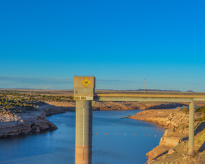 The Pecos River was dammed to create Santa Rosa Lake in Guadalupe County, New Mexico