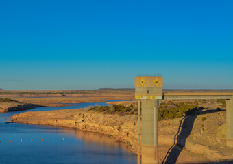 The Pecos River was dammed to create Santa Rosa Lake in Guadalupe County, New Mexico 