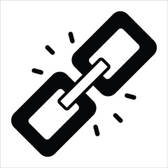 web link black filled icon modern illustration