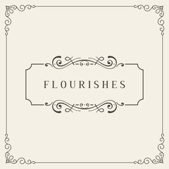  greeting card. Retro wedding invitations template, advertising or other design and place for your text. Vintage Banner with flourishes frame