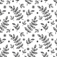 Seamless pattern with watercolor stain and flowers. Hand isolated illustration on a white background with gold for the design of the background, cover, sticker, template, cosmetic products.