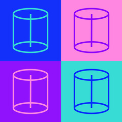 Pop art line Geometric figure icon isolated on color background. Abstract shape. Geometric ornament. Vector