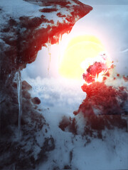 Landscape with the snow.