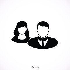 Fototapeta premium silhouette couple avatar profile picture Icon Isolated on White Background