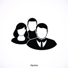 Obraz na płótnie Canvas Three people logo friends. Icon Isolated on White Background