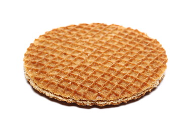 Dutch waffles with honey isolated on white background