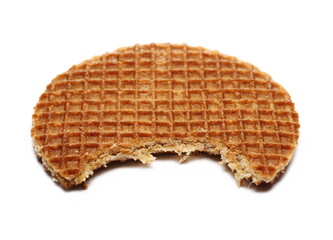 Dutch waffles with honey isolated on white background