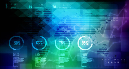 2D Digital Abstract Business Networking background