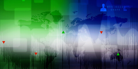 2d rendering Stock market online business concept. business Graph 