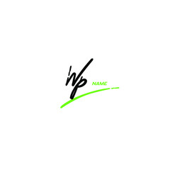 Wp handwritten logo for identity