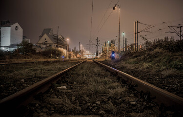 Obraz premium Railway in industrial zone Bratislava/Slovakia