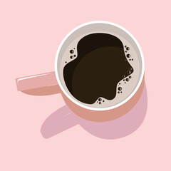 Morning cup of coffee. Color vector illustration