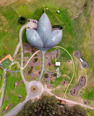 Aerial view of the Jurassic Museum in Colunga, Asturias.