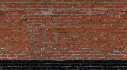 Wide red brick wall texture