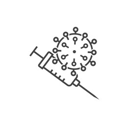 Coronovirus vaccine vector icon. Population vaccination symbol on white isolated background.