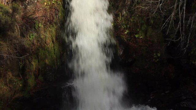 Tilting of natural waterfall between Beech and Rocks in winter