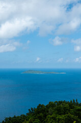 Fototapeta na wymiar Marianne island, blue sky and Indian ocean, Seychelles