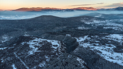 sunset in the mountains