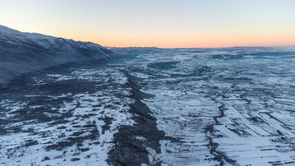 sunset in the mountains