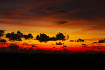 JENEPONTO INDONESIA, March 23, 2021: the sky begins to change color when the sun sets and the clouds take on various forms