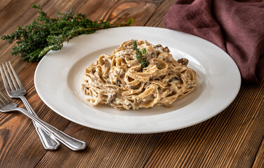Tagliatelle with porcini mushrooms