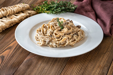 Tagliatelle with porcini mushrooms