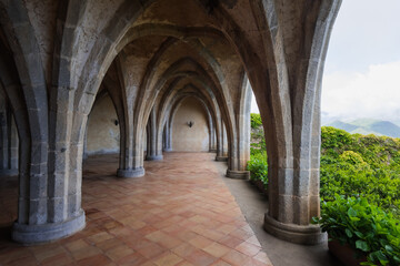 Fototapeta na wymiar Interiors of Villa Rufolo. Villa Rufolo gardens in Ravello, Campania, Italy