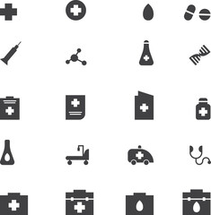 Healthcare and Medicine color Icons. Editable Stroke. For Mobile and Web.