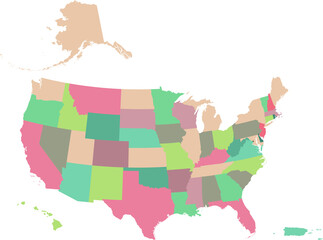 USA map colorful background