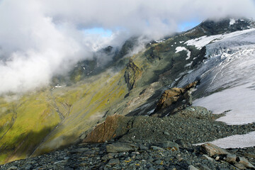 Summer landscape of Teischnitz Glacier, Grossglockner, Austria, Europe