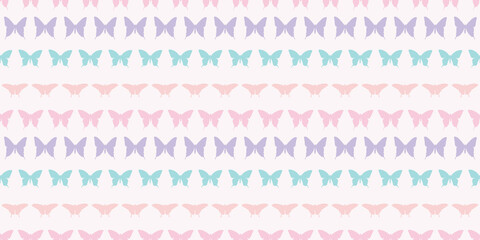 Butterfly silhouette seamless vector pattern background