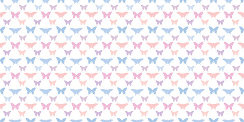 Butterfly silhouette seamless vector pattern background