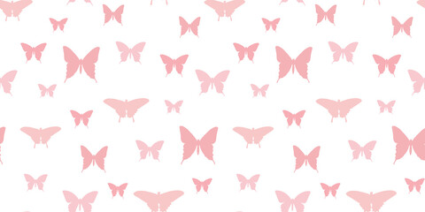 Butterfly silhouette seamless vector pattern background