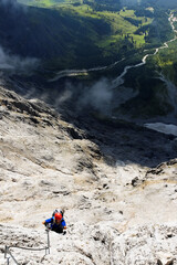 Alpinists on Koenigsjodler via ferrata, Austria, Europe © Rechitan Sorin