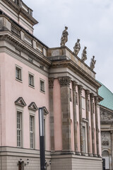 Neo-classical building of Berlin State Opera (from 1743) in Unter den Linden street. Berlin, Germany.