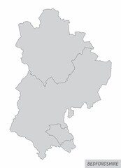 Bedfordshire county administrative map
