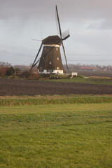 Windmill in the Rottemeren (Bleiswijk, The Netherlands) near Rotterdam. 