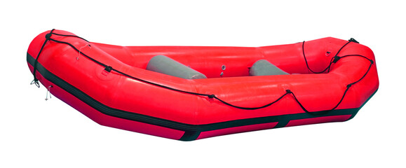 Red inflatable boat isolated - 425111063