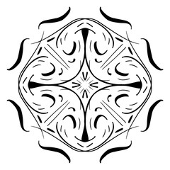 Vector seamless pattern tile - hand drawn decorative symmetrical element