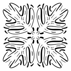 Vector seamless pattern tile - hand drawn decorative symmetrical element