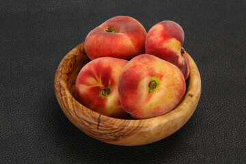 Sweet ripe tasty flat peach