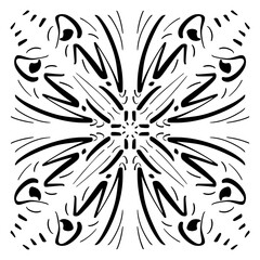 Vector seamless pattern tile - hand drawn decorative symmetrical element