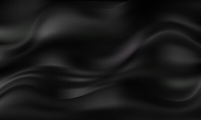abstract black background luxury cloth or liquid wave or wavy folds of grunge silk texture satin material for luxurious elegant wallpaper design