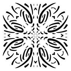 Vector seamless pattern tile - hand drawn decorative symmetrical element
