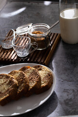 coffee and black and white cake 