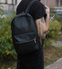 black backpack