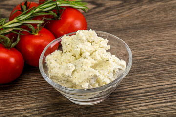 Soft cream cheese with herbs