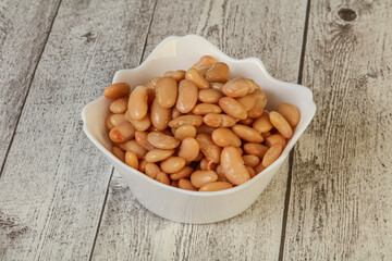 White beans kidney in the bowl
